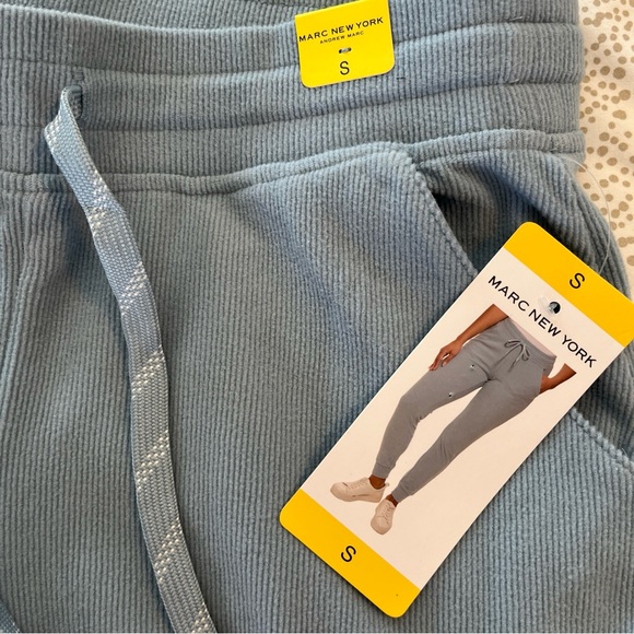 Marc New York Ladies Ribbed Joggers Sweatpants Elastic Waist Size S Water Blue - Picture 11 of 15
